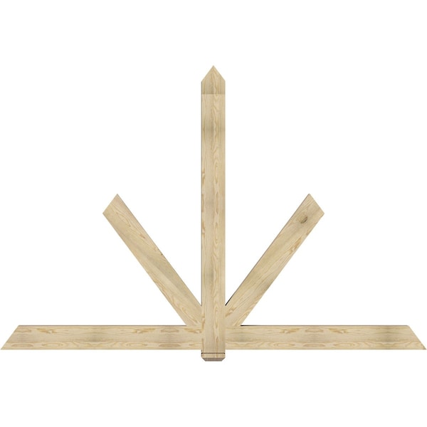 Ekena Millwork Kennewick Rough Sawn Timber Gable Bracket, Douglas Fir, 108"W x 72"H x 4"D x 6"F, 16/12 Pitch GBW108X72X0406KEN00RDF - main